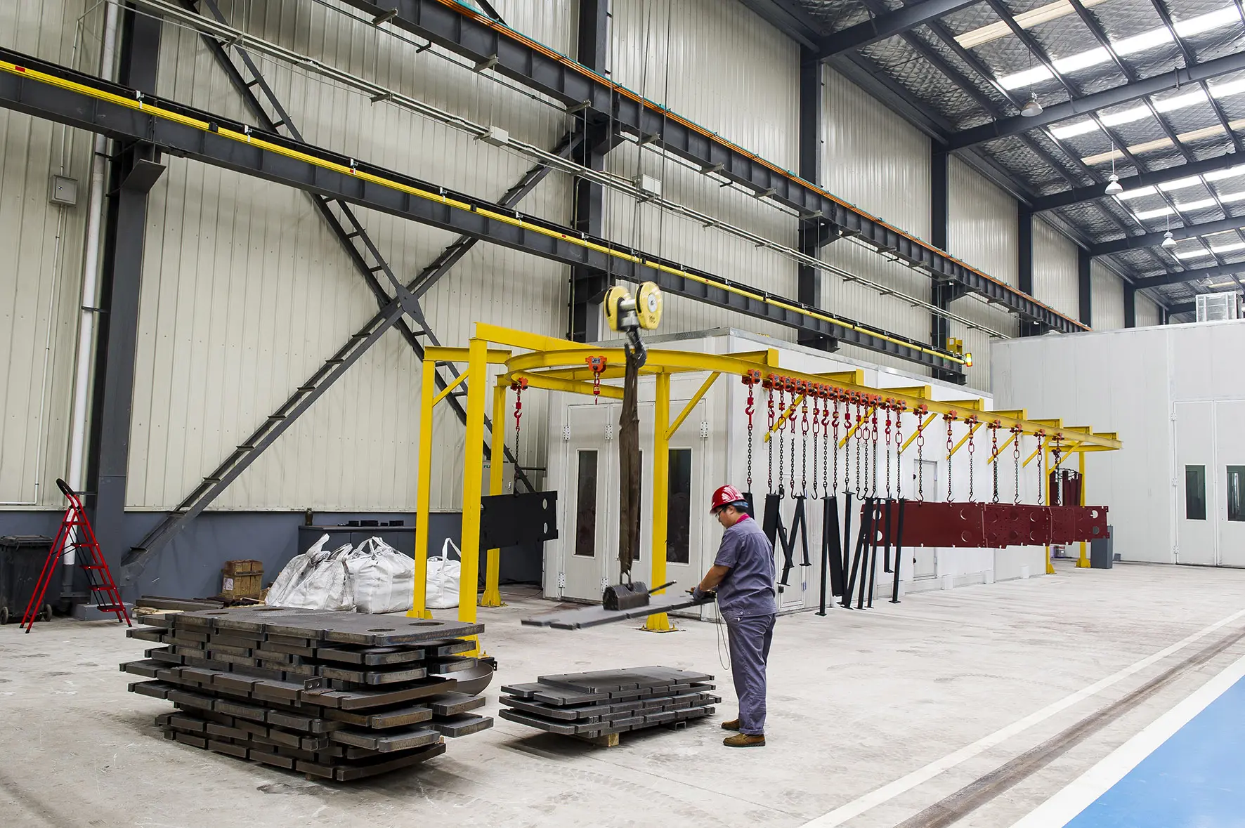 Flotte factory production workshop showing heat exchanger assembly line