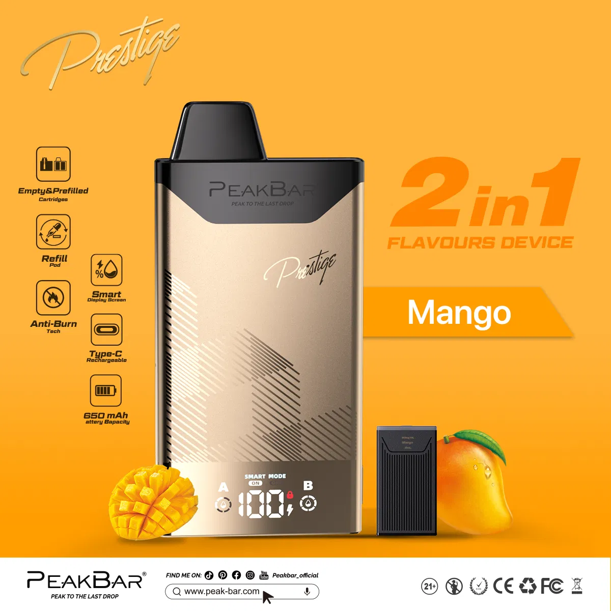 Rechargeable Disposable Pod System with Optimal 650mAh Battery