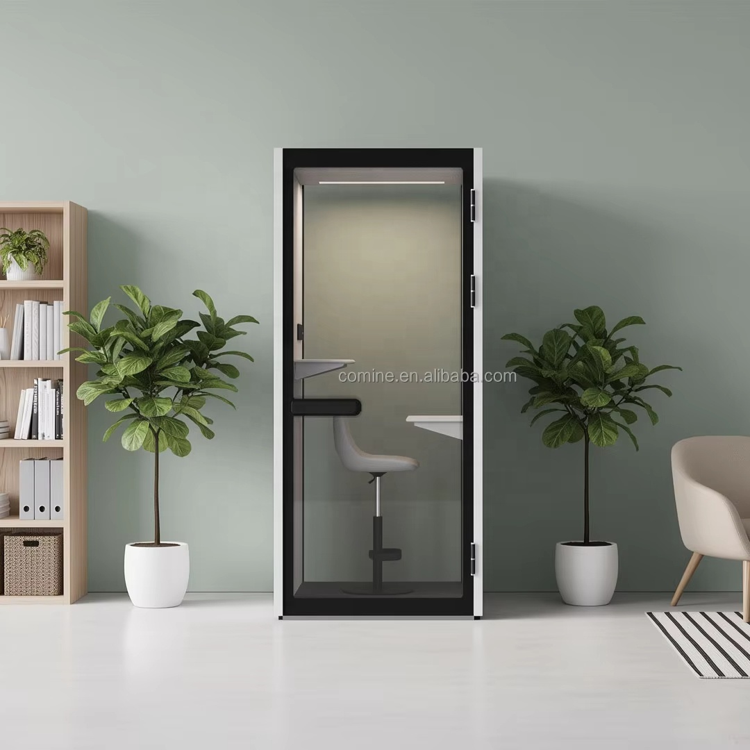 Comine Modern Compact Indoor Soundproof Office Booth Single Person Privacy Pod for Calls Focus Work Video Warehouse Hotel