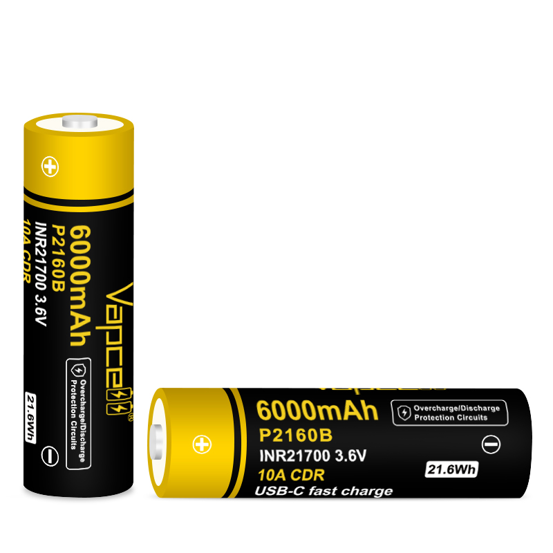 Type c Usb 3.7V Li Ion Battery 6000mAh Lithium 3.7V Usb 21700 Battery Rechargeable Batteries