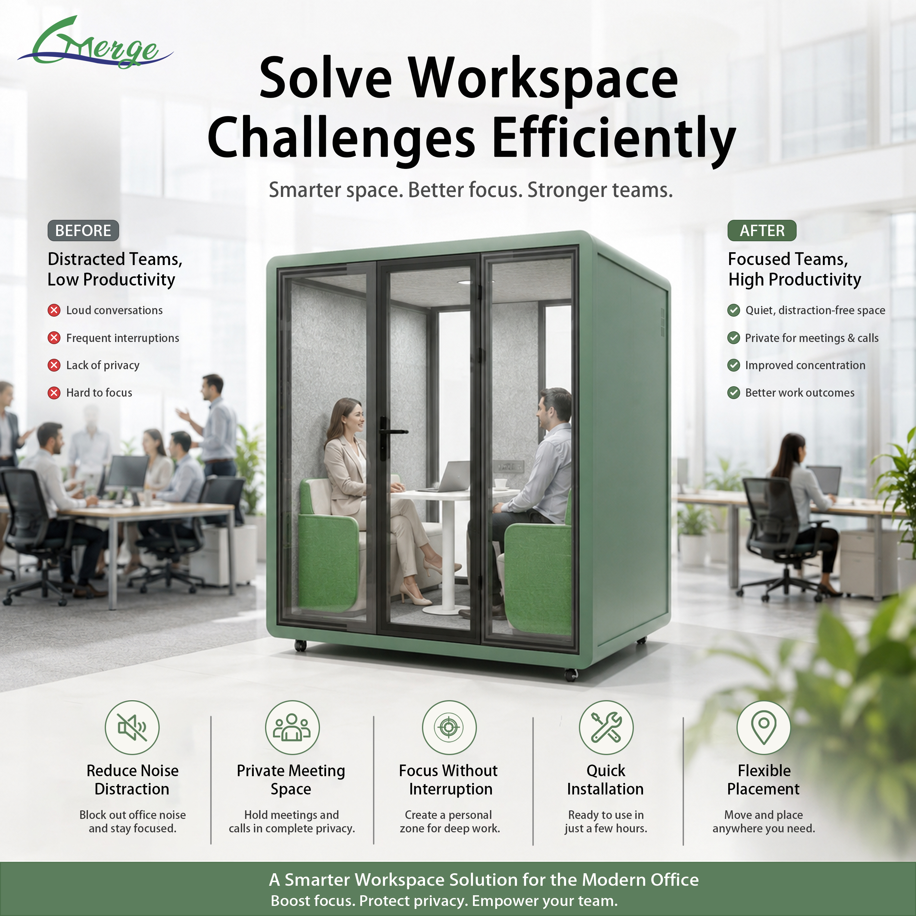 Hot Sale Big Size Modern Modular Sound Proof Office Pods Open Acoustic Phone Booth Office Meeting Pod