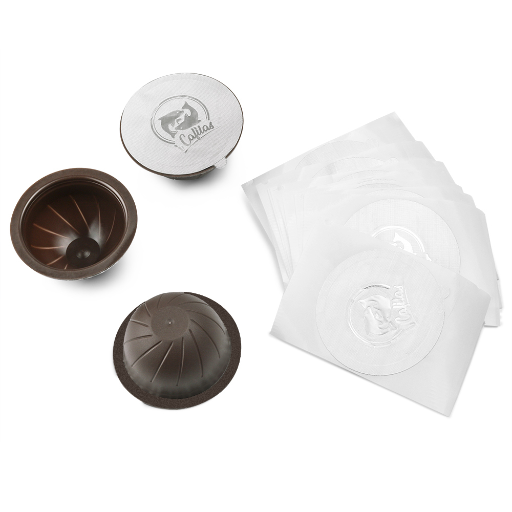 Refillable Disposable Vertuo Coffee Filter Pod Capsule with Self Adhesive Foil Seal Aluminum Film Lid