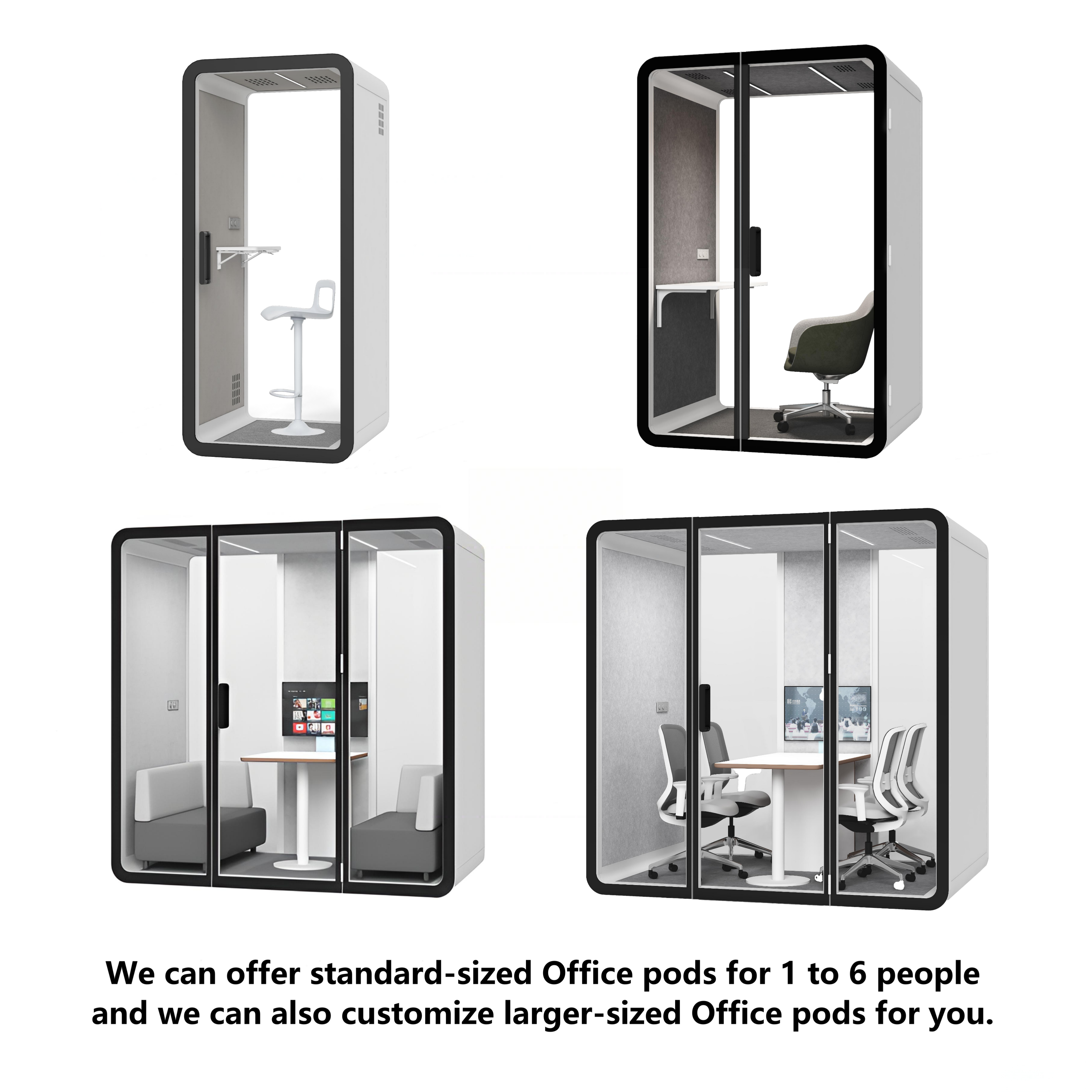 Compact Soundproof Phone Booth Acoustic Office Pod Privacy Booth Noise Cancelling Booth for Library &amp; Co-working Area