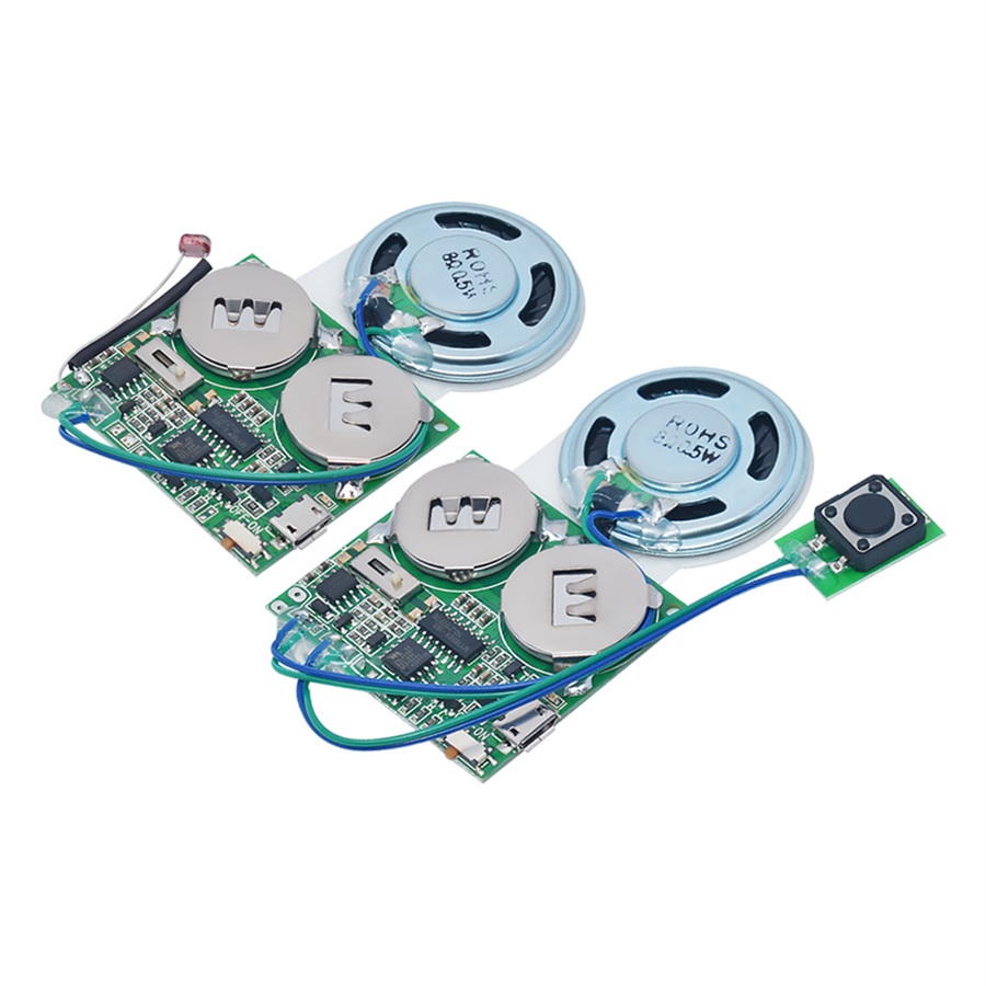 Recordable Sound Module Push Button/Light Control Activated 8M Capacity Micro USB Cell Powered for DIY Audio Music Greeting Card