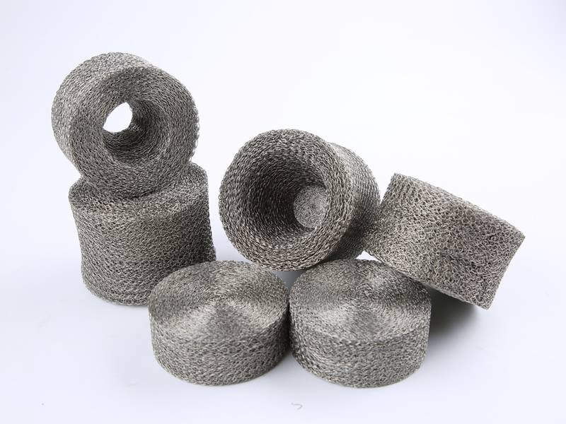 Custom Compressed Stainless Steel Knitted Wire Mesh Factory Manufactured Filter Meshes for Exhaust Systems
