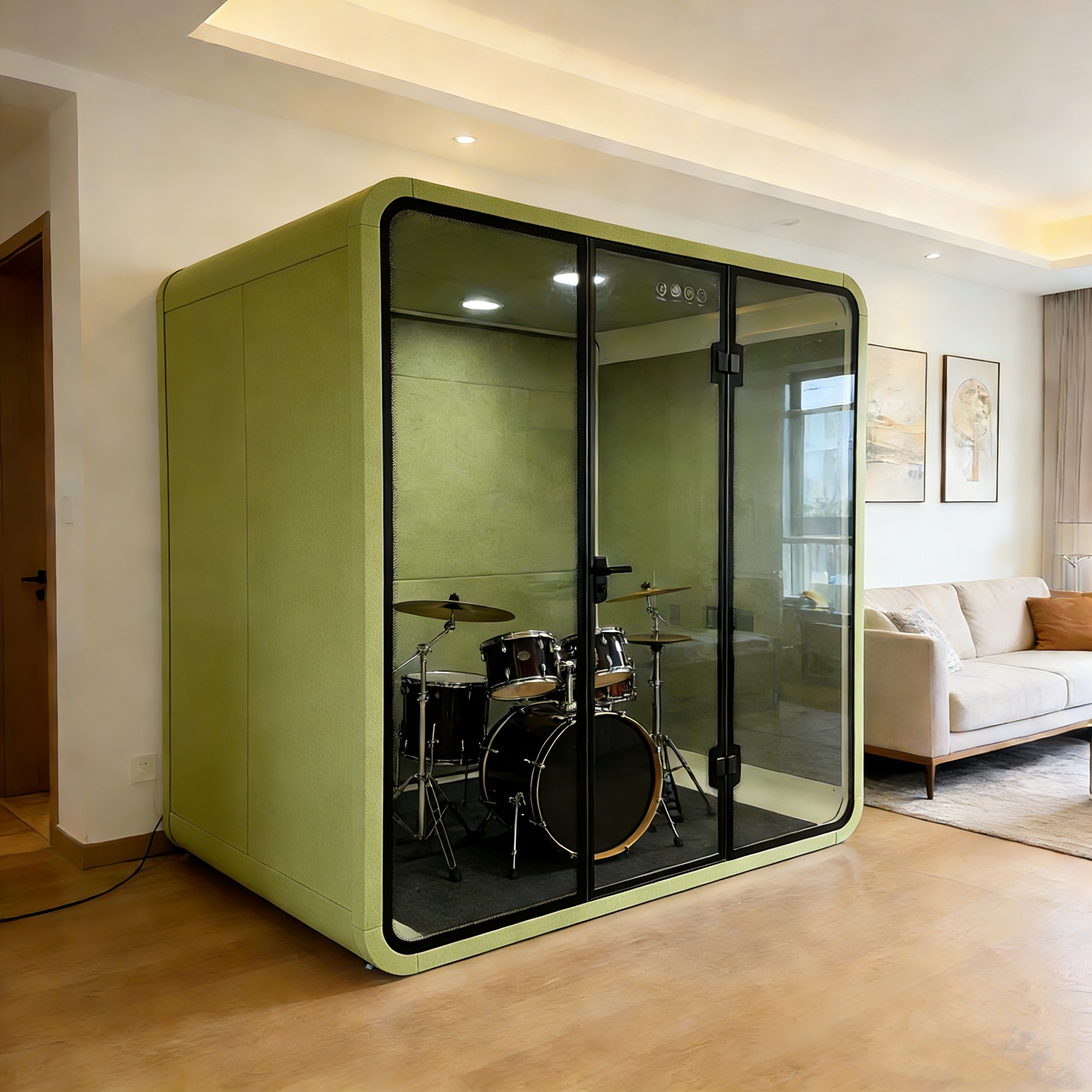 2026 Aluminum Frame Soundproof Pod Modern Office Pod Private Silent Enclosed Cabin for Commercial Office Home Living Room Use