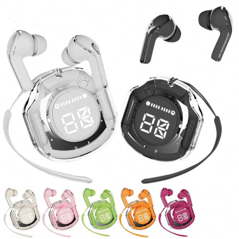 Newest Transparent Design Air39 Wireless Mini Earphones Pods Bt V5.3 Sports Waterproof Wireless Headset for Mobile Phones