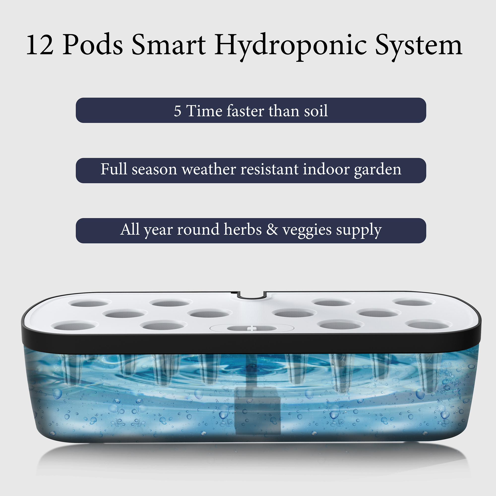 12-hole Display Screen Modern Smart Electronic Hydroponics System for Home Vegetable Seed Cultivation Indoor Hydroponics System