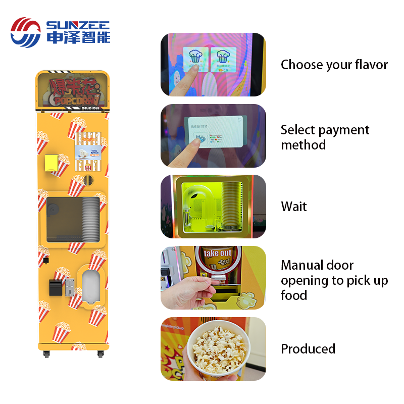 Automatic Dual-Flavor Popcorn Vending Machine Sweet &amp; Salted Tanks 50 Servings/Hour Touch Screen for Cinema/Mall/ CE/FDA/NAMA