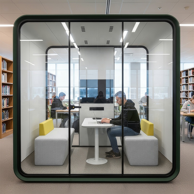 Hot Sale Movable 4 Person Enclosed Office Meeting Room Pod Acoustic Phone Soundproof Booth