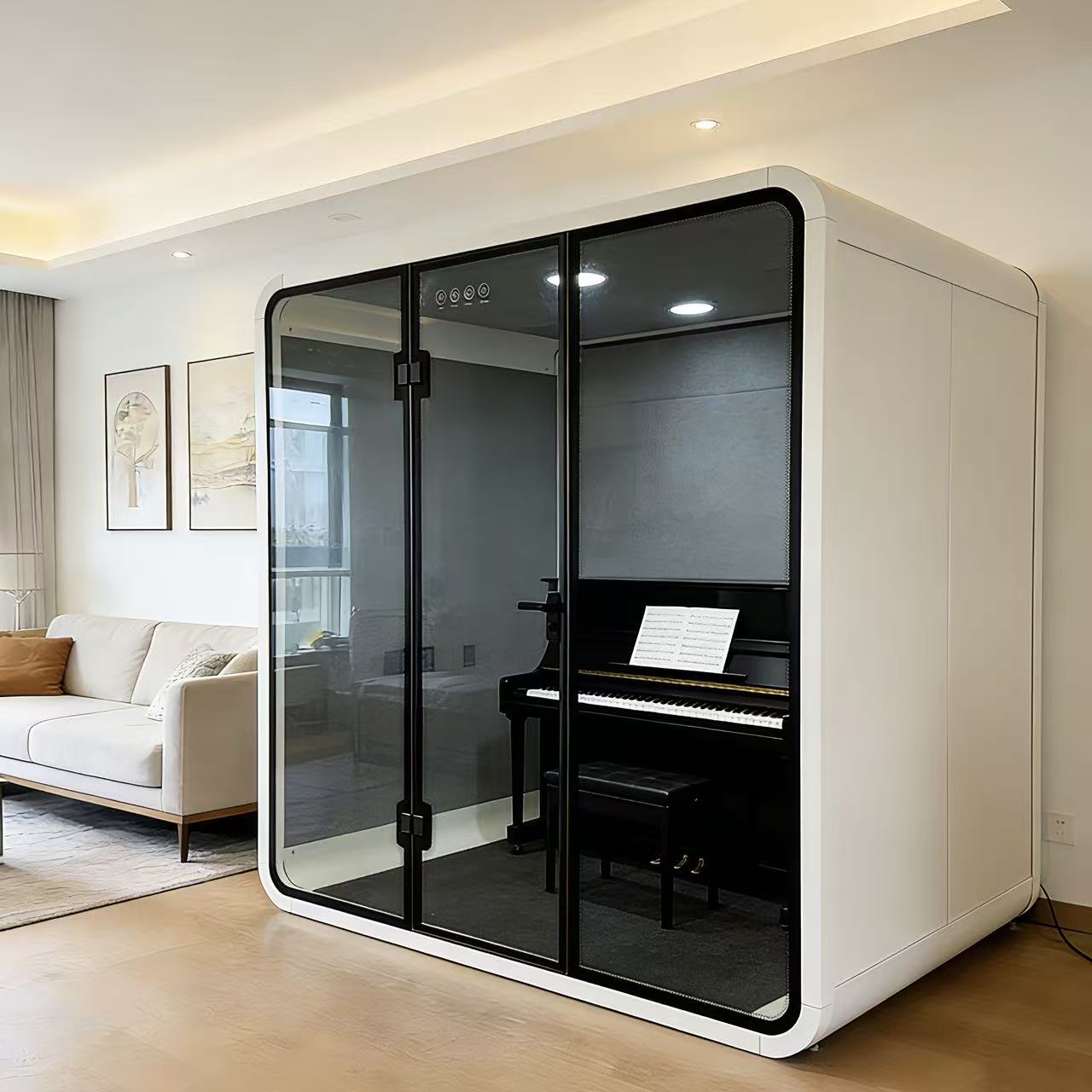 Aluminum Frame Soundproof Pod Modern Office Pod Private Silent Enclosed Cabin for Commercial Office Home Living Room Use