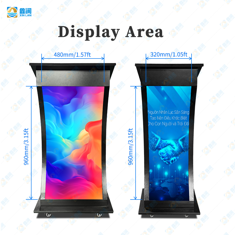HD Full Color Tabletop TV Mobile Portable Smart Lectern Gob Digital Podium LED Screen Display HDR10+ Waterproof Conference