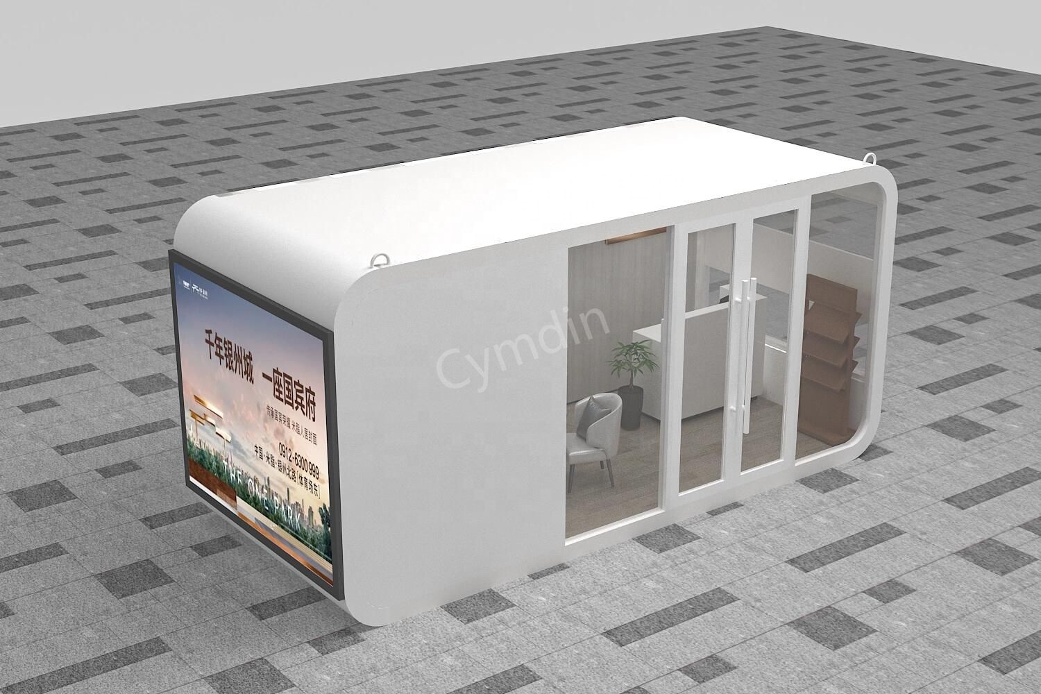 Cymdin High Quality Prefabricated Outdoor Apple Pod Container Room 20 &amp; 40 Feet for Hotels and Toilets