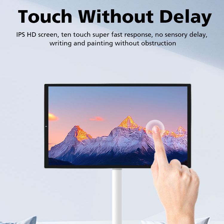 Waterproof Monitor Touch Screen Portable Smart TV Android Smart Display Screen Rechargeable Lcd Stand TV With Wheels
