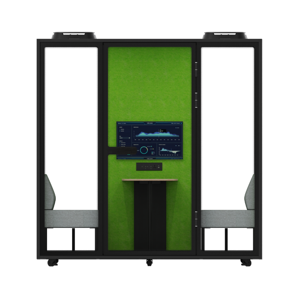 Modern 6-Person Office Pod Large Soundproof Smart Phone Silent Work Space with Desk for Home Office or Hotel Use