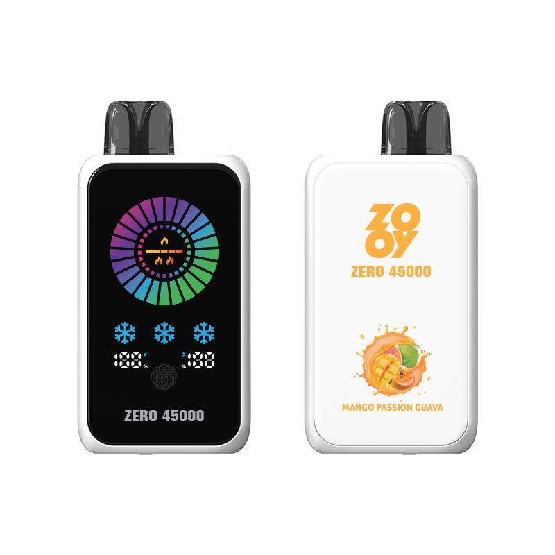 Zooy Zero 45000 Puffs Disposable Vape 1000mAh 40ml Screen Touch Screen Adjust Nicotine and Ice EU Warehouse Fast Shipping in Stock