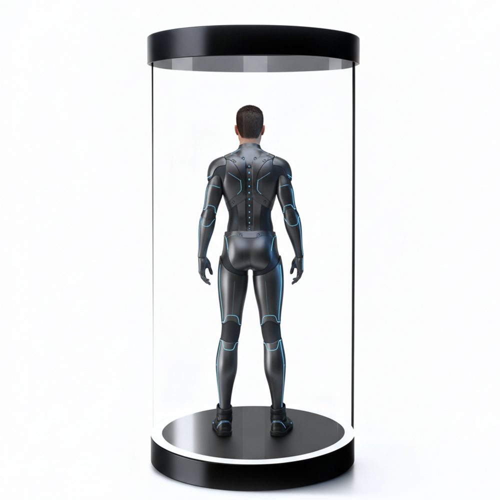 Voice-Activated 3D Virtual Human Holographic Display All-In-One Interactive Pod for Indoor Enterprise Exhibition Applications