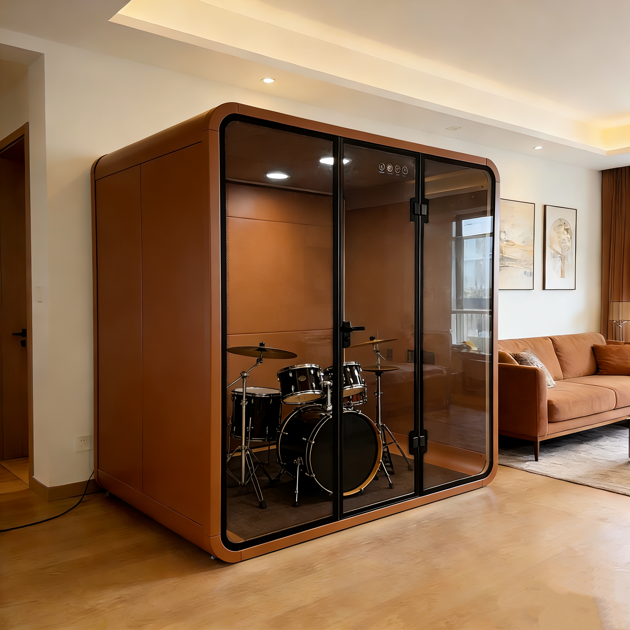 Aluminum Frame Soundproof Pod Modern Office Pod Private Silent Enclosed Cabin for Commercial Office Home Living Room Use