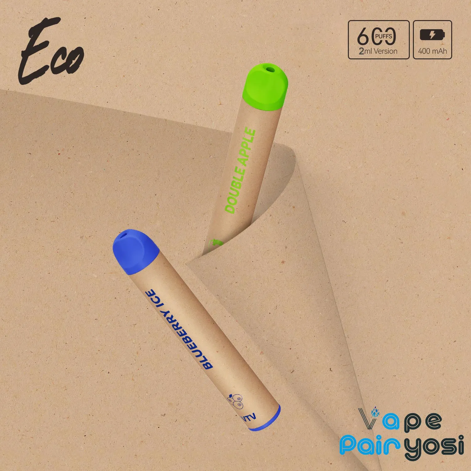 New Eco Friendly Paper Bar Healthy Pollution-Free 600 Puffs Disposable Vape