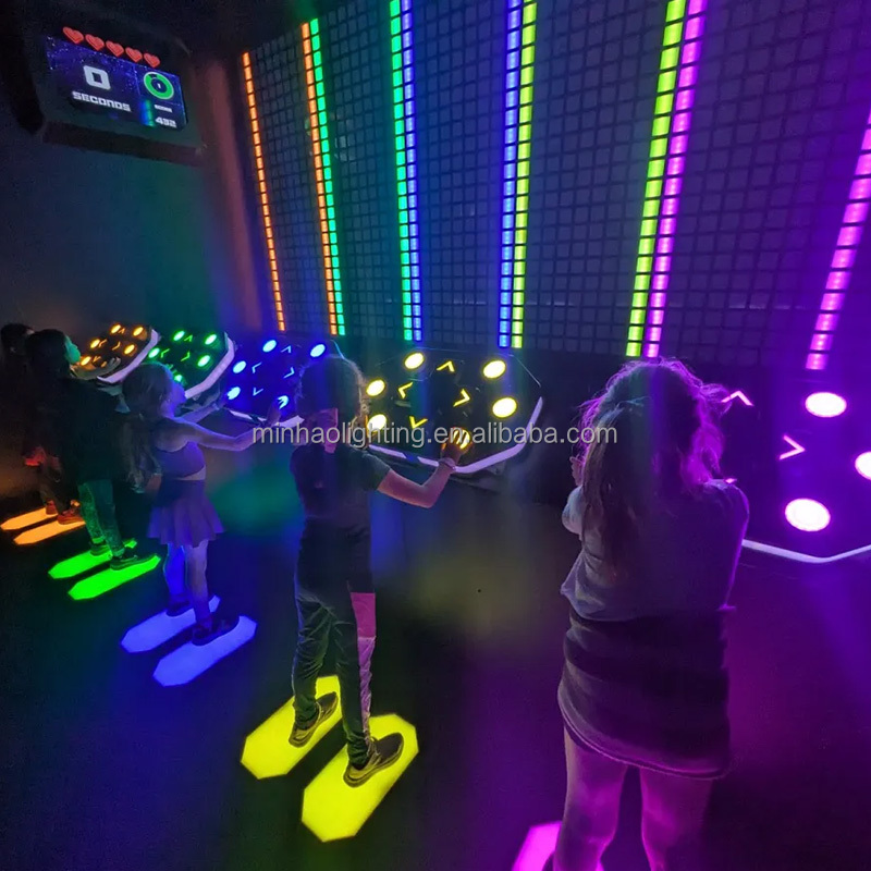 Indoor Amusement Park Facilities Playground Led Games Activate Buttons Kit Sensors
