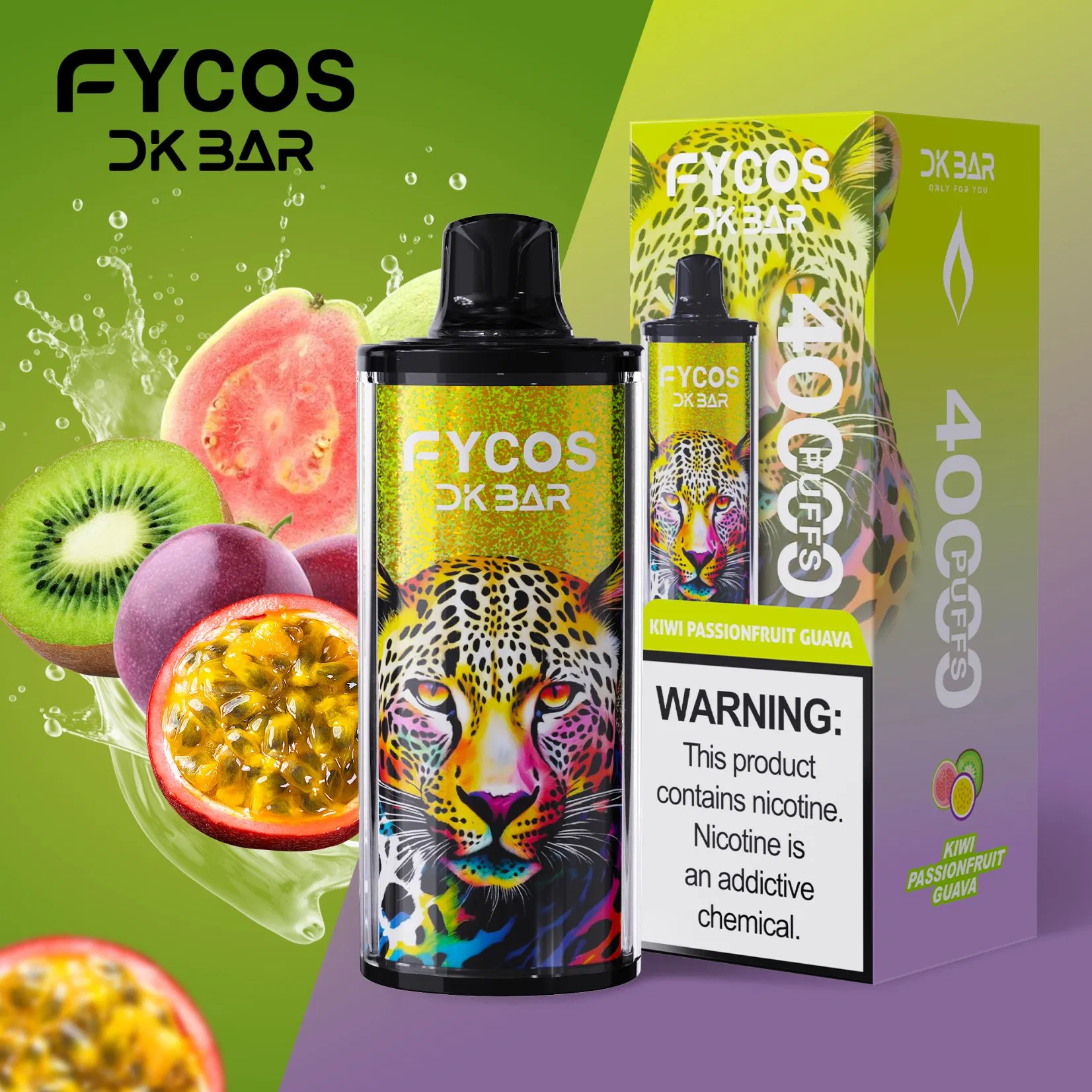 UK Spain Distributors Fycos Eco-Friendly Disposable Vape 40000 Puff Vaper - 40000-50000 Puff Sizes Recyclable Parts Natural Flavors