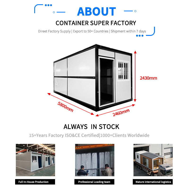 Quick Installation 20ft 40ft Folding Prefab Container Houses Foldable Container Prefab Tiny Homes Site Office