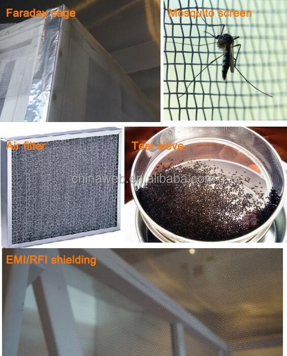 16mesh Stainless Steel Woven Wire Mesh for Air Filter and Faraday Cage EMI RFI Shielding