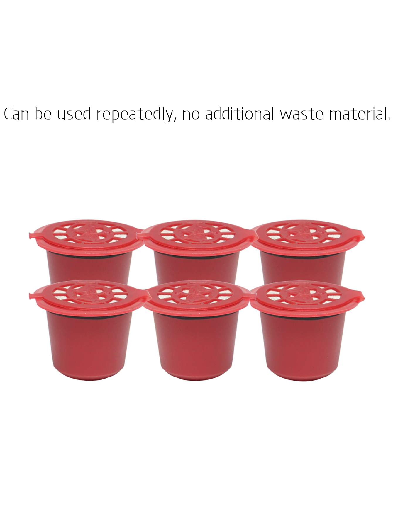 Universal 6 Pods Reusable Metal Coffee Filter System Wareset Cafe Refillable Capsules with Cup Refilling Cap