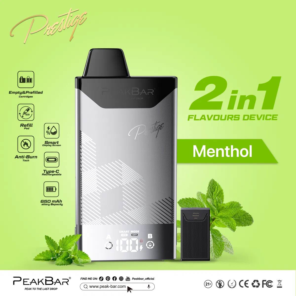 Premium Rechargeable Pod System with 4ml Empty Pod Capacity