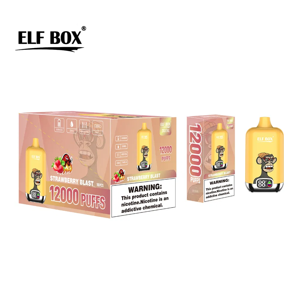 Factory Vape Shop Supply Elf Box Digital 12000puffs Disposable Vape Pod E Cigarette Wholesale Pen Style E-Cigarette Disposable Vape