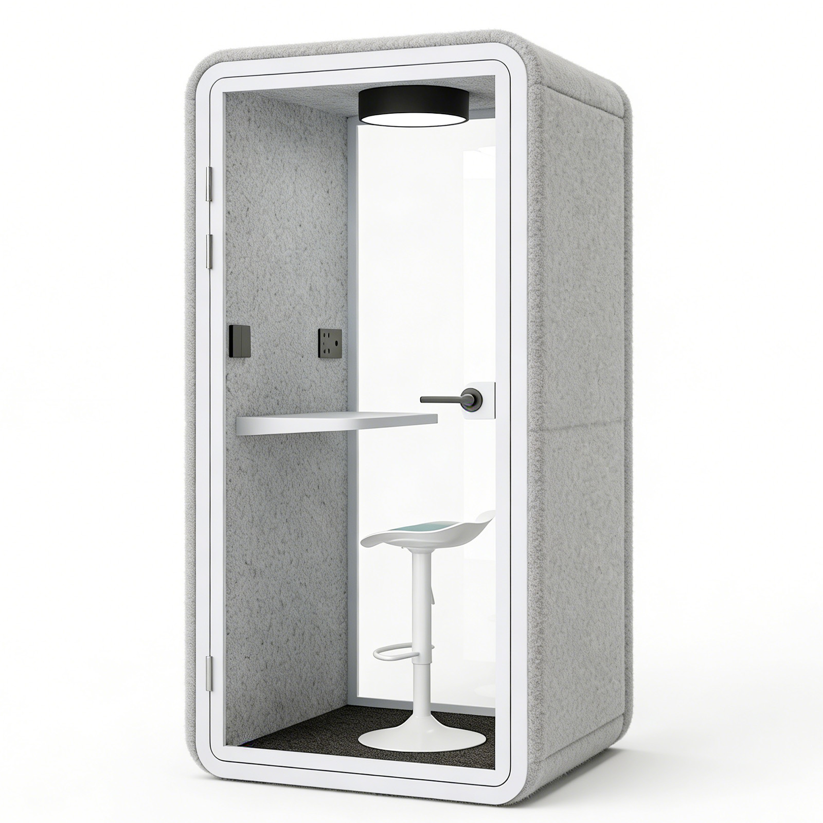Modern Tool-Free DIY Assembly Aluminum Alloy Acoustic Cabin | 1-Hour Install Modular Soundproof Office Pod for Call Centers Open