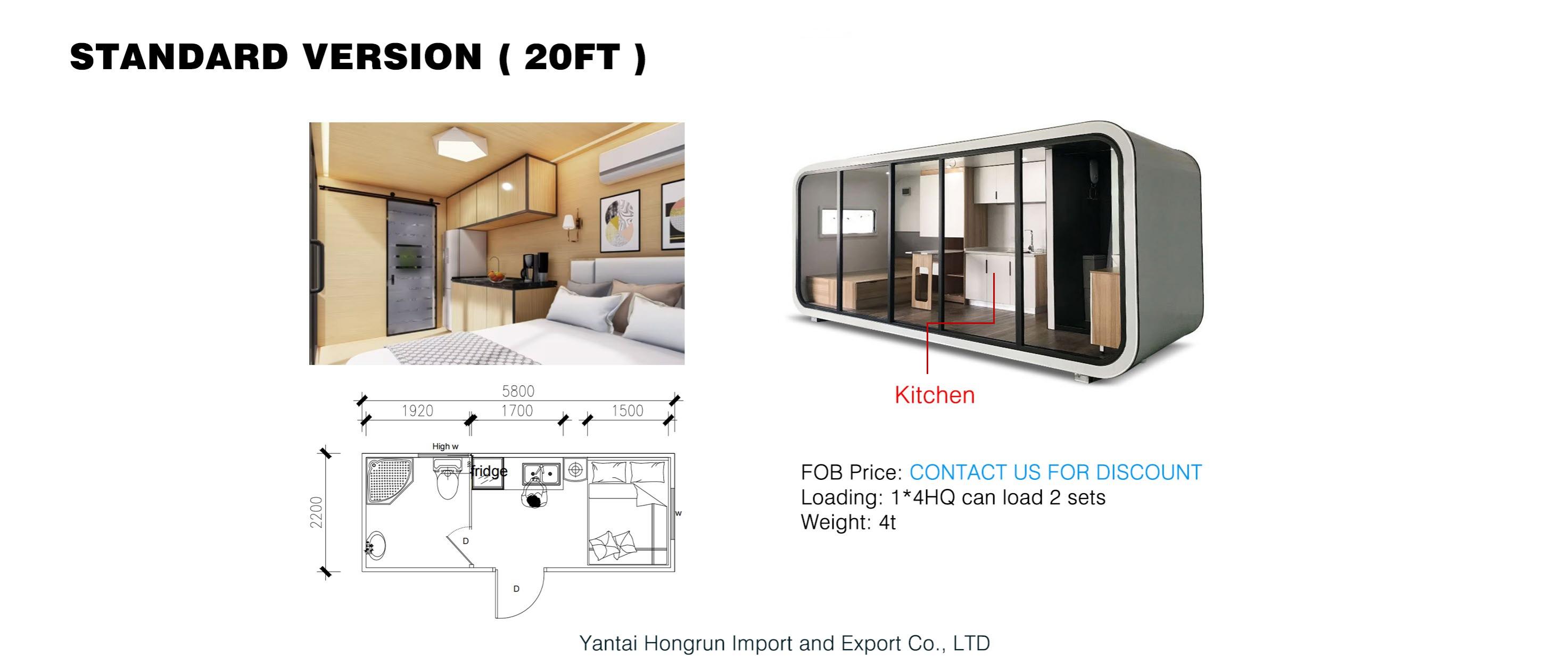 Cheap Prefab Popular Small Apple Cabin House For Sale Prefabricated Portable 20ft 40ft Office Pod Insulated Container Home