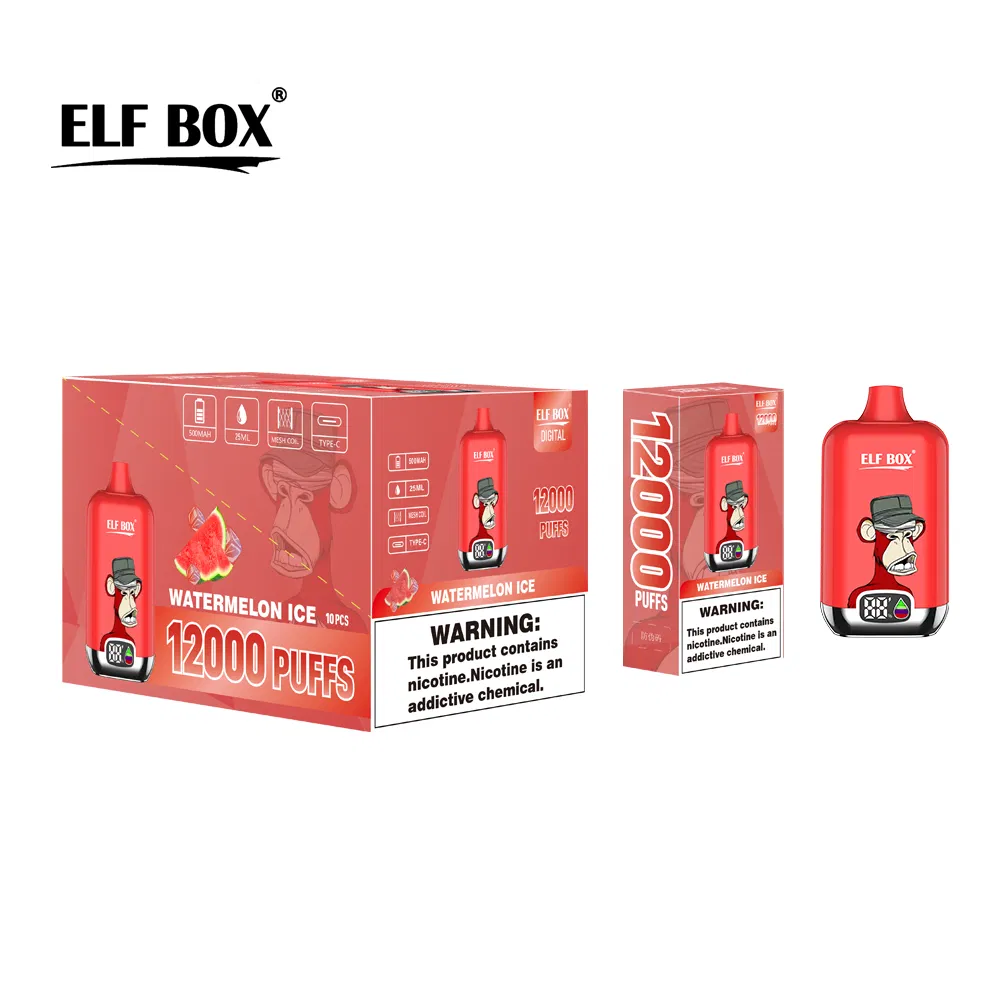 Factory Vape Shop Supply Elf Box Digital 12000puffs Disposable Vape Pod E Cigarette Wholesale Pen Style E-Cigarette Disposable Vape