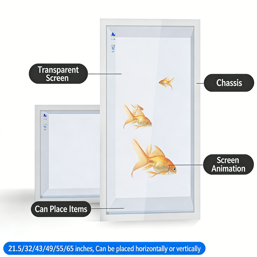 AI Digital Human Touchscreen Interaction 3D Transparent IPS Panel Holographic Pod WiFi Hotspot Voice Communication Capability