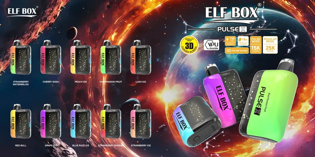 Eco-Friendly Grape Ice Flavor E-Cigarette Disposable Vapes Elf Box Pulse X 25000 Puffs Vape