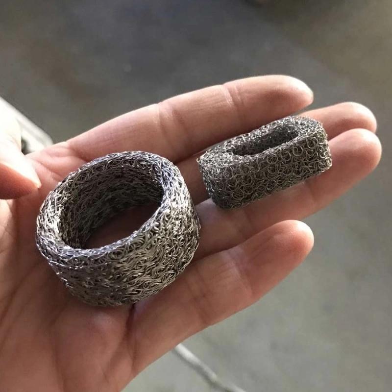 Custom Compressed Stainless Steel Knitted Wire Mesh Factory Manufactured Filter Meshes for Exhaust Systems