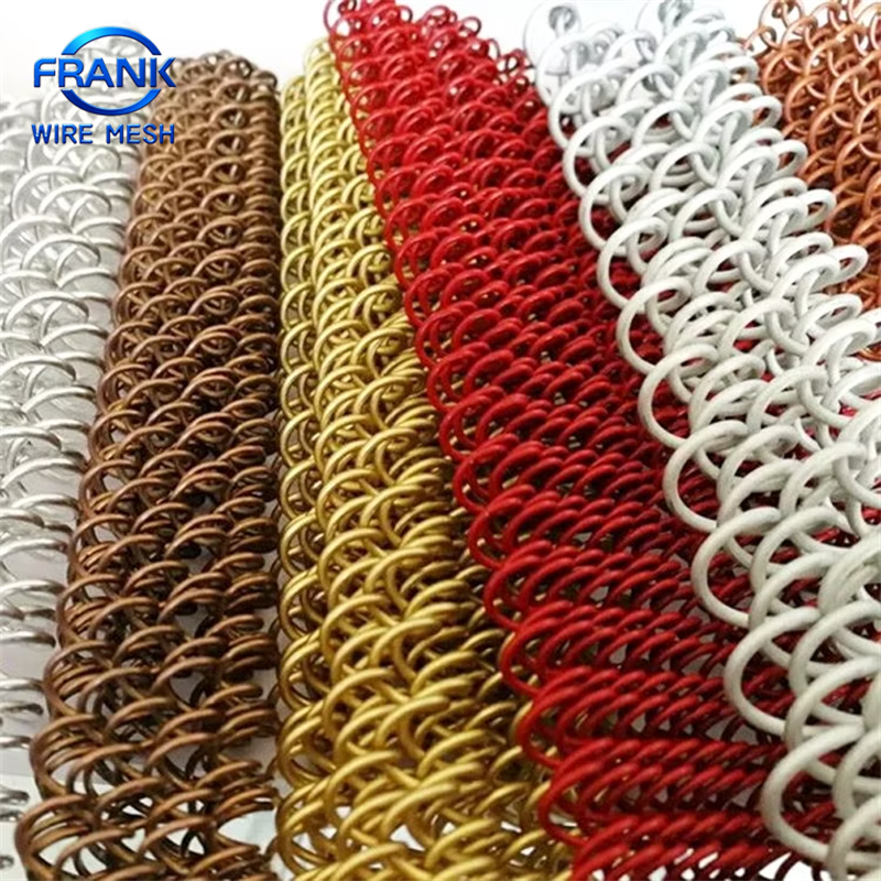 Flexible Stainless Steel Chain Link Mesh Curtain - Metal Coil Drapery for Modern Wall &amp; Interior Decoration, Customizable Size