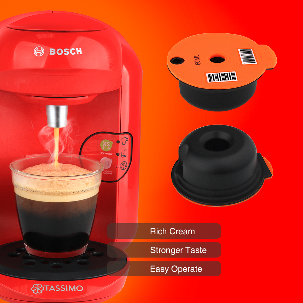 Reusable Refillable Eco-Friendly CE/EU Certified BOKARSTAR White Color Stainless Steel Silicon PP Capsule Coffee Pod Lovable