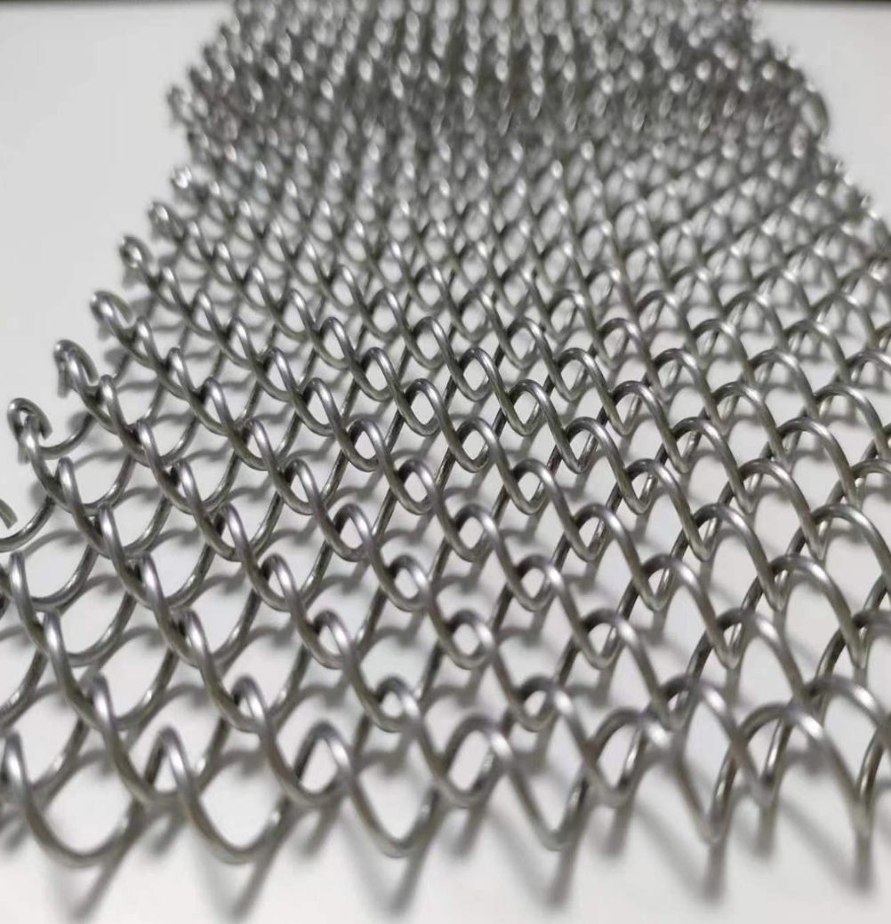 Premium Coil Wire Mesh Drapery | Aluminum-SS Blend with Track for Ceiling Partition Decor