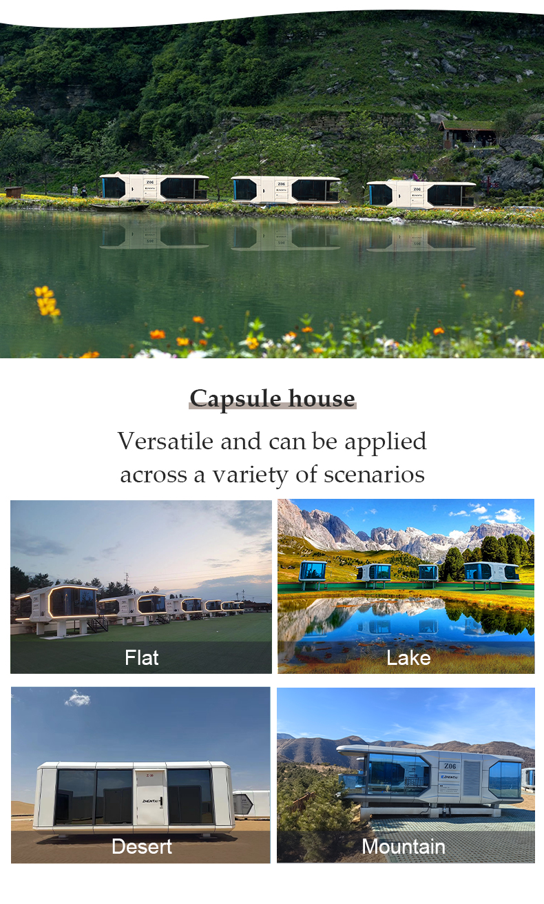 Fully Furnished Prefabricated Hotel Room Smart Home System Pre-Engineered Apple Pod Cabin Steel Sleeping Capsule for House Use
