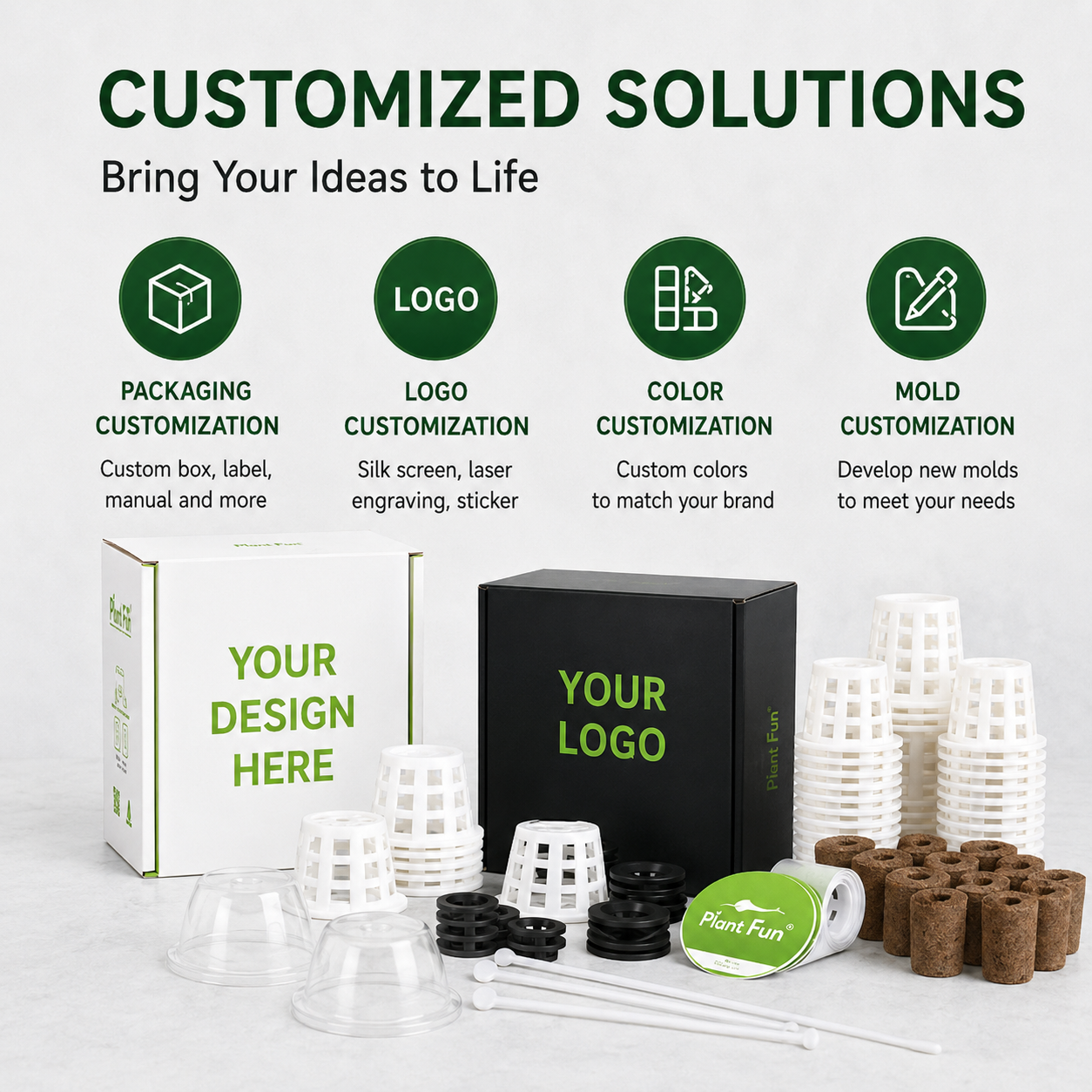 Custom Basil Hydroponic Pods Kit for Smart Indoor Garden Refill with Plant Food and Accessories