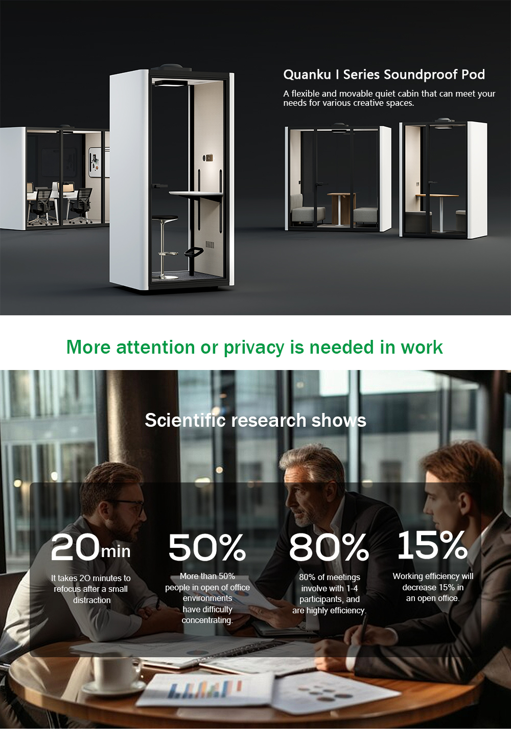 Custom Acoustic Solutions Recording Private Portable Office Soundproof Pods for Home