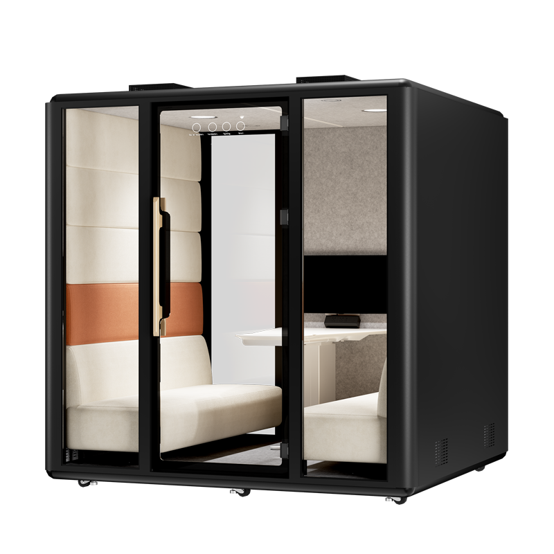 Modern Acoustic Soundproof Office Pod with Modular Design and High Definition Glass for Airport Lobby Mall Open Office Areas
