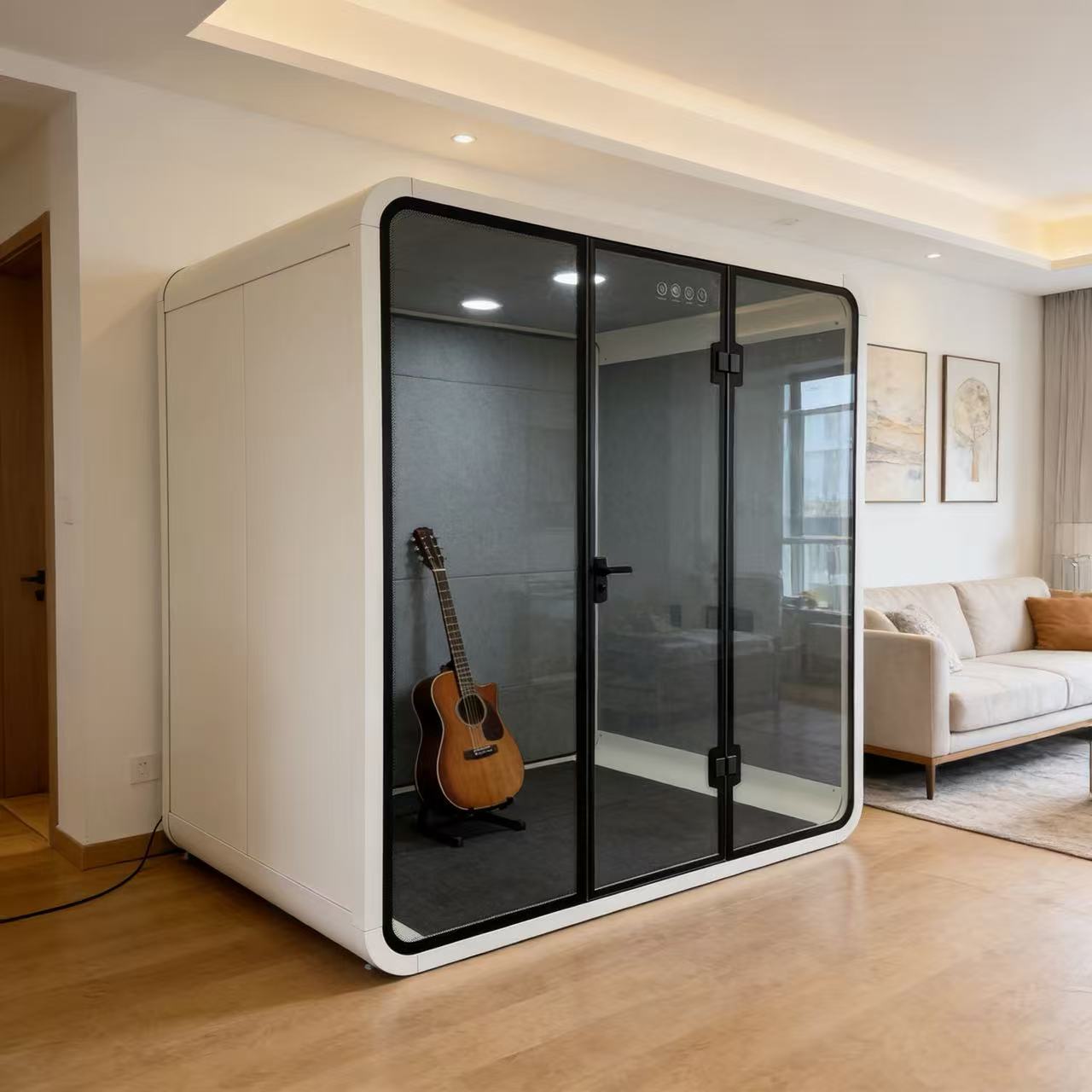 2026 Aluminum Frame Soundproof Pod Modern Office Pod Private Silent Enclosed Cabin for Commercial Office Home Living Room Use