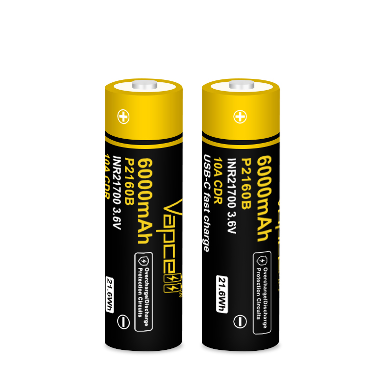 Type c Usb 3.7V Li Ion Battery 6000mAh Lithium 3.7V Usb 21700 Battery Rechargeable Batteries