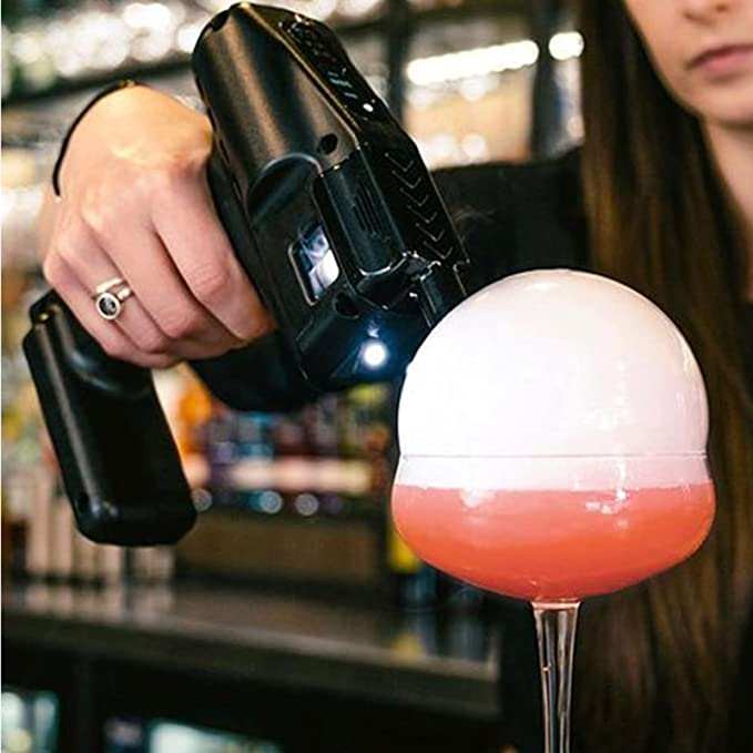Pro 2 Black Portable Bartender Blaster Cocktail Flavor Kit USB Coil Pod Aroma Gun Shaped Electric Bubble Smoke Outdoor Household