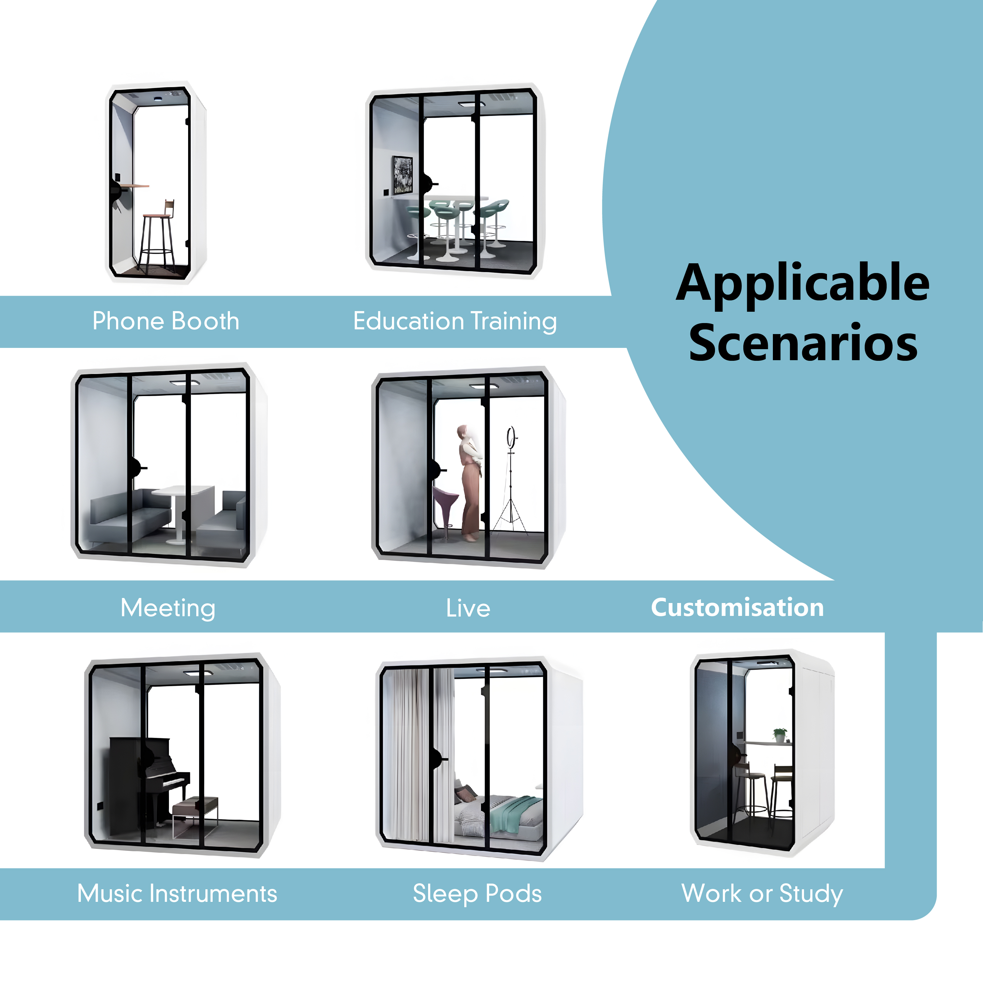 The Multi-functional Pod Is Soundproof and Environmentally Friendly, Making It Suitable for Use in Home Offices