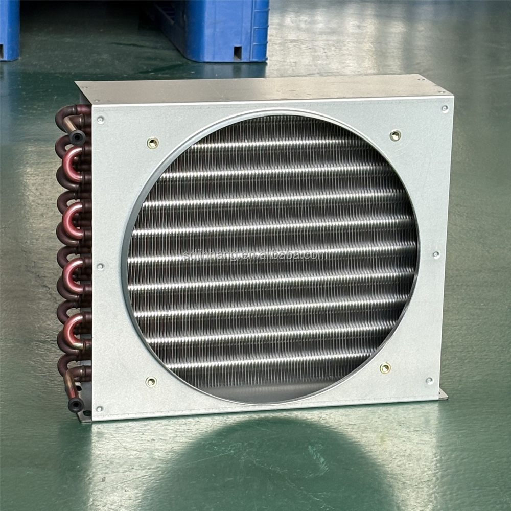 Iron Mesh Condenser Coil Evaporator With Fans 3 Rows and 10 Holes Copper Tube