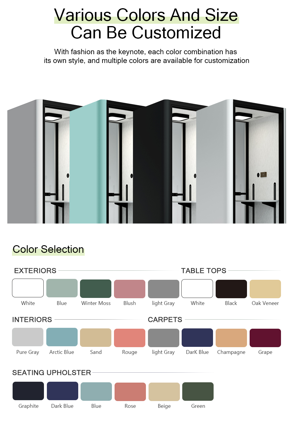 Custom Acoustic Solutions Recording Private Portable Office Soundproof Pods for Home