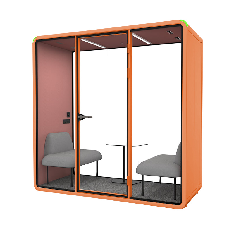 Quiet Vocal Booth Home Office Pod Soundproof Cabi, Portable Work Pod Curved Booth Compact Small Cabin